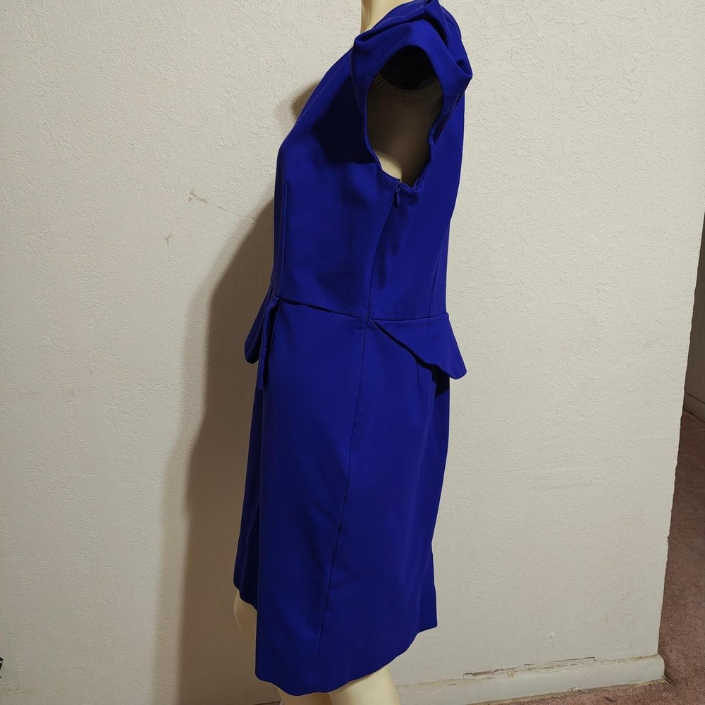 Antonio Melani Royal Blue Peplum Cap Sleeve V-Neck Sheath Dress Womens 14 - Picture 4 of 5